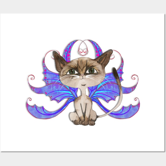 Siamese Fairy kitten Wall Art by JenStedman73